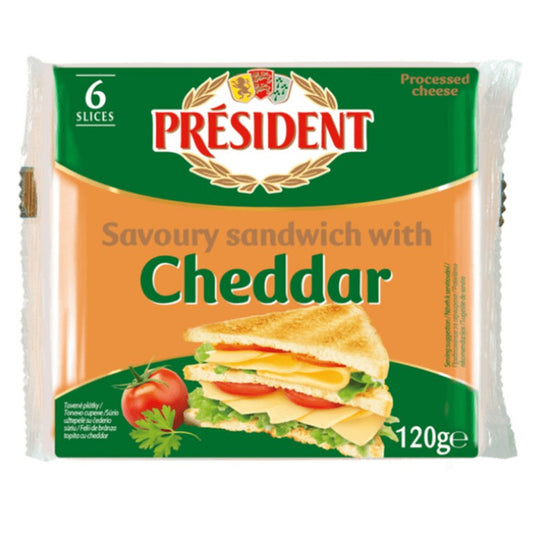 Топено Сирене President Чедър Сандвич 6 слайса 40%