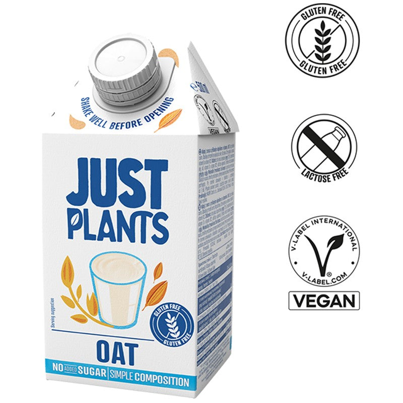 Напитка Just Plants Овес 13% без Глутен и без Добавена Захар