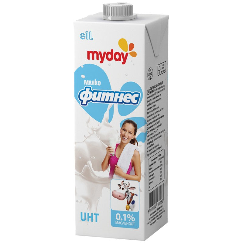 Мляко My Day Обезмаслено Фитнес 0.1% UHT